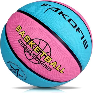М'яч баскетбольний FAKOFIS, розмір 5/7, для гри в залі та на вулиці, тренування, підходить для дорослих та початківців, рожевий