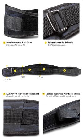 Пояс для важкої атлетики FITGRIFF V2, камуфляж, XS – для жінок і чоловіків, бодібілдинг, кросфіт, тренувальний пояс