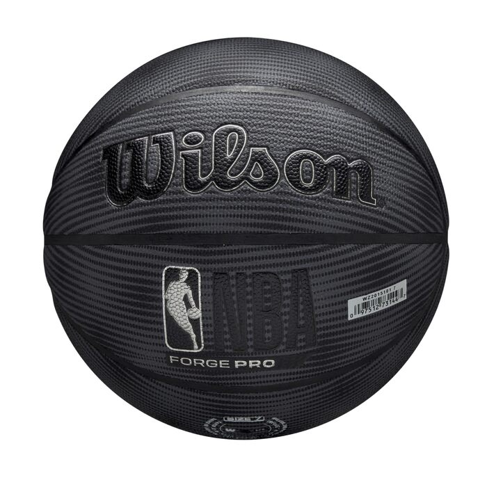 Баскетбольні м'ячі Wilson NBA Forge Pro Indoor/Outdoor, розмір 6 та 7, чорний/сріблястий. Офіційний м'яч NBA.