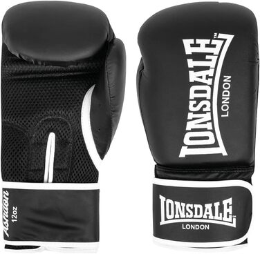 Боксерські рукавички Lonsdale Ashdon 12 унцій, унісекс, чорні/білі