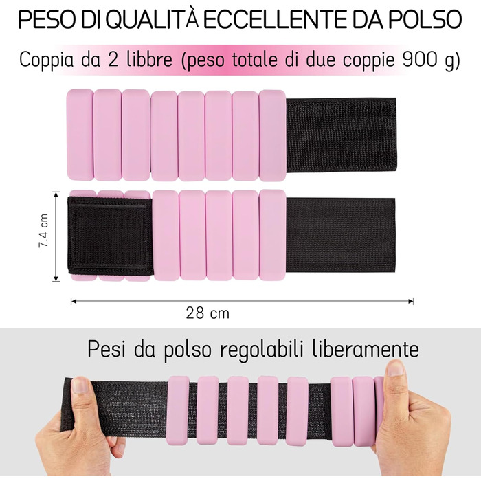 Набір манжет для фітнесу Esshogo 1 кг (2 шт.) - вантажні браслети для рук та ніг, для пілатесу та ходьби