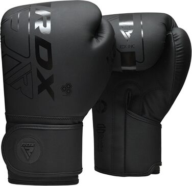 Боксерські рукавички RDX KARA з Maya Hide для муай-тай, кікбоксингу, MMA, спарингів та тренувань, чоловічі й жіночі, чорні, розміри 8-18oz