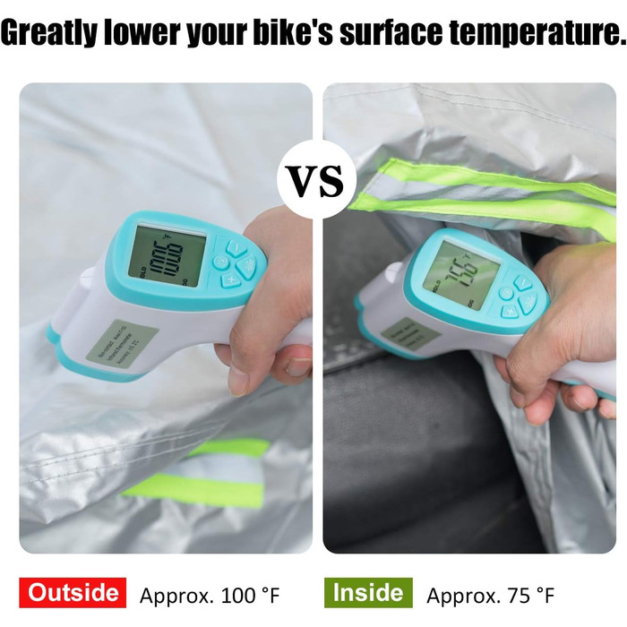 Мотоцикл чохол захисний Favoto XXXL 265x105x125 см - сріблястий, захист від сонця, дощу, снігу та пилу