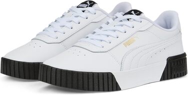 Жіночі кросівки Puma Carina 3.0 білі з золотими деталями, розмір 38 EU