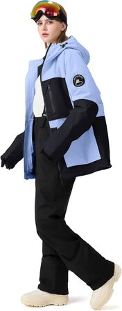 Жіночий комплект гірськолижний HOTIAN: куртка та штани, водонепроникний, вітронепроникний, теплий, для зимових видів спорту, розмір M, колір: BU+BK