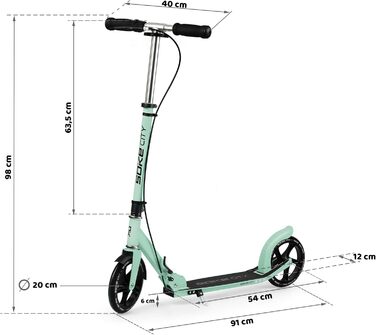 Міський самокат SOKE Cityroller, зелений, для дорослих та дітей