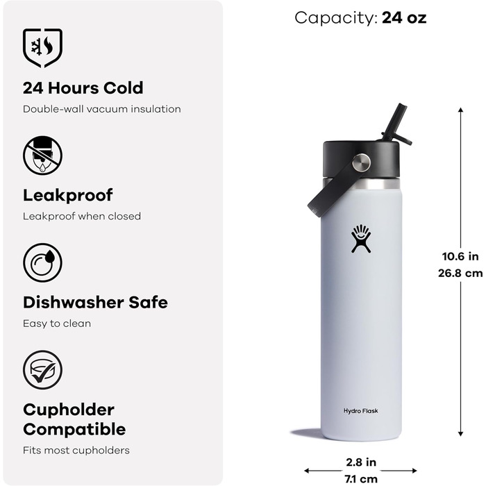 Термос Hydro Flask 680 мл з широкою кришкою та трубочкою Moonshadow