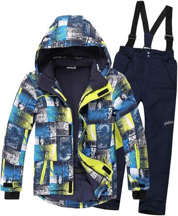 Дитячний гірськолижний костюм 2 частини: куртка та штани для дівчаток, теплий зимовий костюм для активного відпочинку, темно-синій, розмір 110