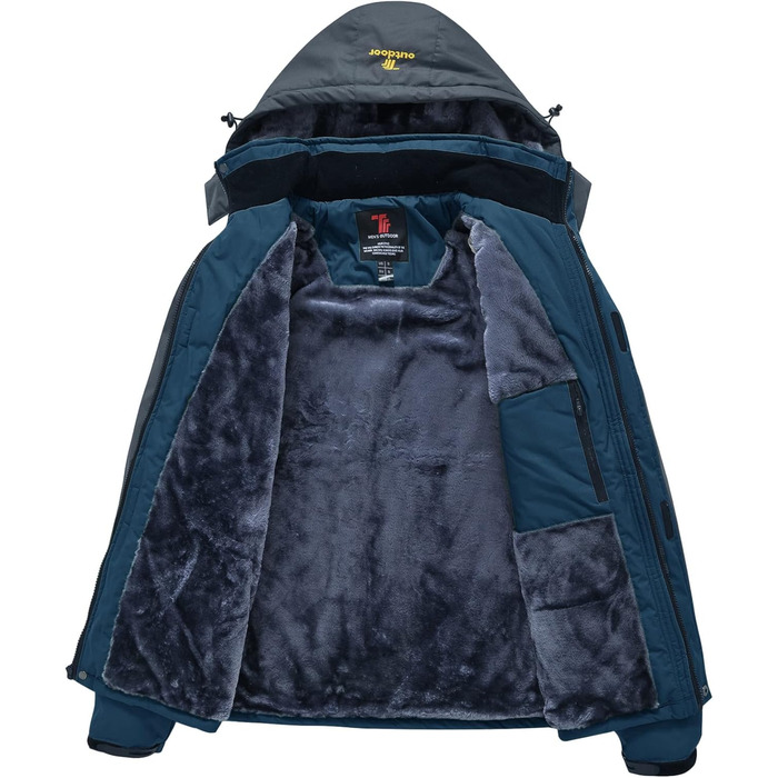 Чоловіча зимова куртка Jacken з флісовою підкладкою, водонепроникна, дихаюча, тепла, вітрозахисна Softshell, Outdoor, знімний капюшон, XL, denimblau (синій джинс)