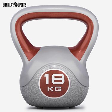 Кетлбел гиря GORILLA SPORTS 2-20 кг, пластикова, одинична/набір, з/без підставки