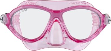 Дитяча маска для плавання Cressi Moon Kid 7–15 років, силіконова, антиалергенна, проти подряпин, регульована, підходить для плавання та снорклінгу, прозоро-рожева/біла