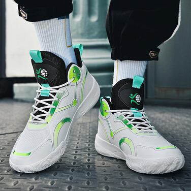 Баскетбольні кросівки для чоловіків та жінок, високі, антиковзаючі, для занять спортом та ходьби, розмір 37 EU, зелені