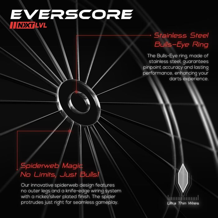 Дартборд Everscore NXT LVL з мадагаскарського сизалю, самовідновлюваний, мінімізує відскоки, Zweifellos