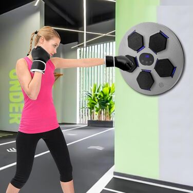 ACROSSPART Музична бокс-машина Bluetooth, електронний боксер для дорослих, настінна боксерська панель із музикою, регульована швидкість, біла