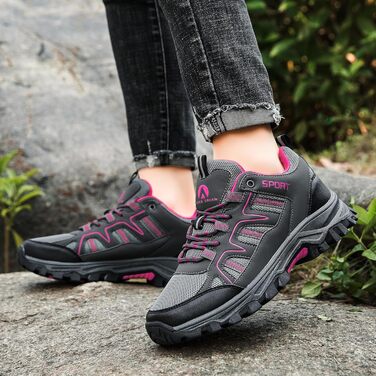 Туфлі для хайкінгу/трекінгу чоловічі та жіночі. Легкі, дихаючі туристичні черевики. Зелені (41 EU, Сірий, Рожевий)