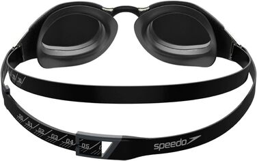Унісекс окуляри для плавання Speedo Fastskin Hyper Elite Mirror, дзеркальні, універсальний розмір, чорний/оксидно-сірий/хром