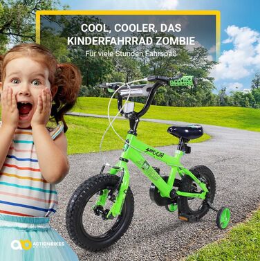 Дитяче велосипед Actionbikes Zombie 12/16/20 дюймів - V-Brake гальма, захистники, для дітей 2-9 років, для дівчаток та хлопчиків