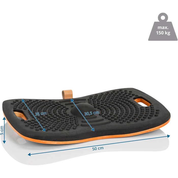 Баланс-борд hjh OFFICE 830041 Balance Board ACTIV дерев'яна дошка для рівноваги з PU-піною, фітнес-тренажер для роботи стоячи