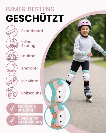 Захист для колін та ліктів 99FLIPS для дітей 3-8 років, рожевий (Candy PINK) - комплект для роликів, скейтборду, самокату (XS)