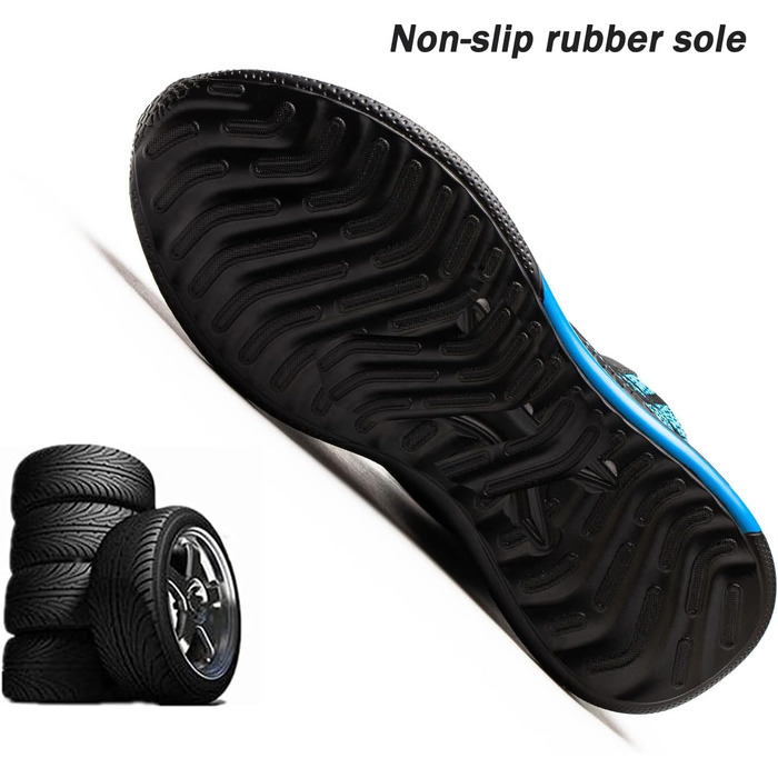 Зручні та безпечні робочі черевики з металевим носком для чоловіків та жінок. Дихаючі, антиковзкі, розміри 35-48 EU, колір блакитний.