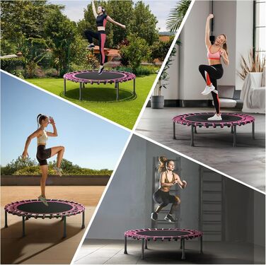 Міні-батут для дорослих 101,6 см, без поручнів, рожевий. Ідеальний для фітнесу вдома та на вулиці