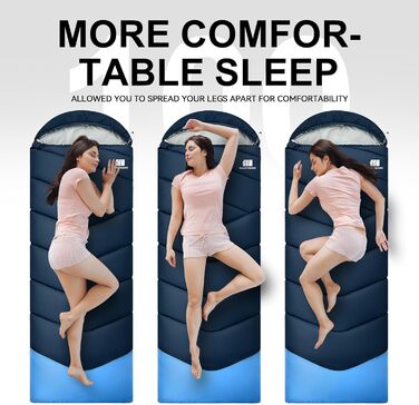 Спальний мішок для дорослих у холодну погоду, водонепроникний, легкий, 1,8 кг, темно-синій