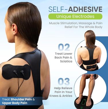 Масажер для ніг TENS та EMS Medi-Boost | Зменшує набряки, Plantarfasciitis, артрит, болі в ногах та спині | Медичний сертифікат