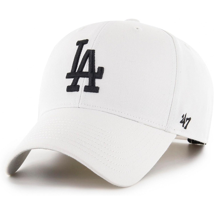 Кепка бейсболка 47 Brand MLB Basic Los Angeles Dodgers біла, регульована