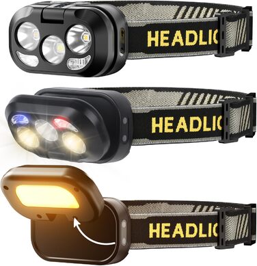 Ліхтар на голову Skylla LED акумуляторний, 250000 люмен, Zoom, 11 режимів, IP67, регульований, для кемпінгу та надзвичайних ситуацій (чорний)