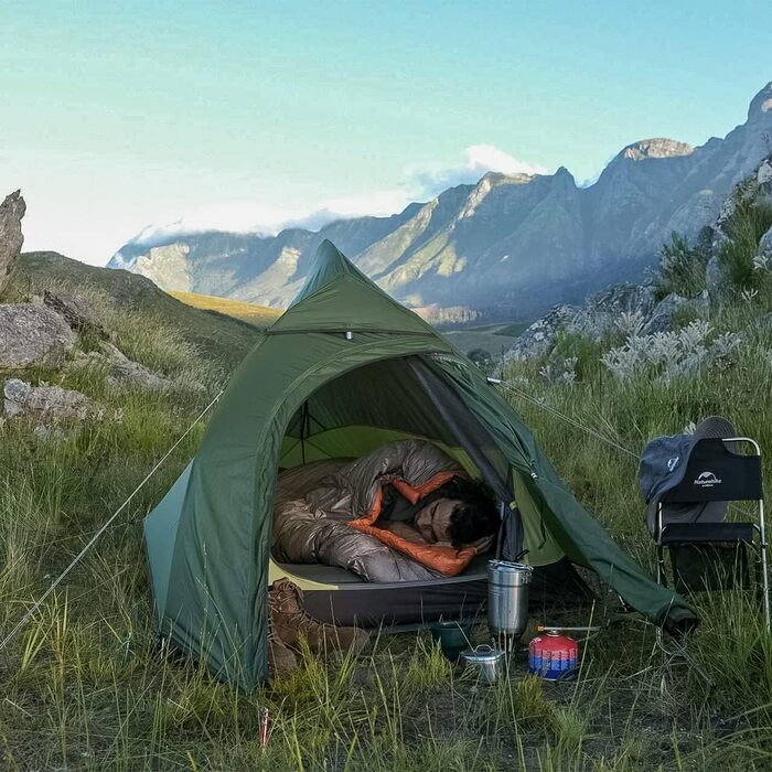 Намет Naturehike Cloud Up 1: ультралегкий намет для 1 особи на 4 сезони. Підходить для кемпінгу. (20D Waldgrün Upgrade)