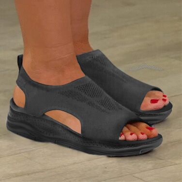 Ортопедичні сандалії жіночі літні, зручні, миючіся, слінгбек, спортивні сандалії з м'якою устілкою, для активного відпочинку, трекінгу, повсякденного носіння, розмір 37-43 (C03 Чорний, 40 EU)