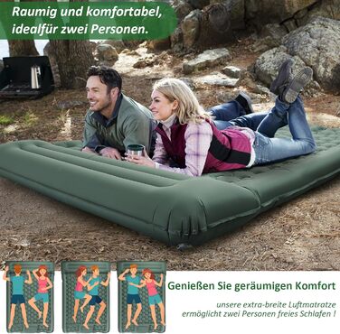 Кемпінговий килимок Jaztral самонадувний, 12 см, для відпочинку на природі, 137x200 см (подвійний).