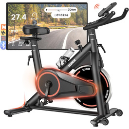 Велотренажер для дому з LCD-монітором, тихий ергометр spinning bike, фітнес-велосипед до 160 кг, для кардіотренувань