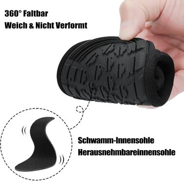 Чоботи для плавання SAGUARO: чоловічі та жіночі, легкі, швидковисихаючі, неопренові, розміри EU 36-47, чорний колір