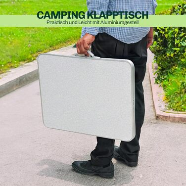 Складний туристичний стіл Campingtisch: регульована висота, зручний ручний перенесення, легкий алюміній, 75x55x26/60 см. Ідеальний для кемпінгу, саду та балкону.