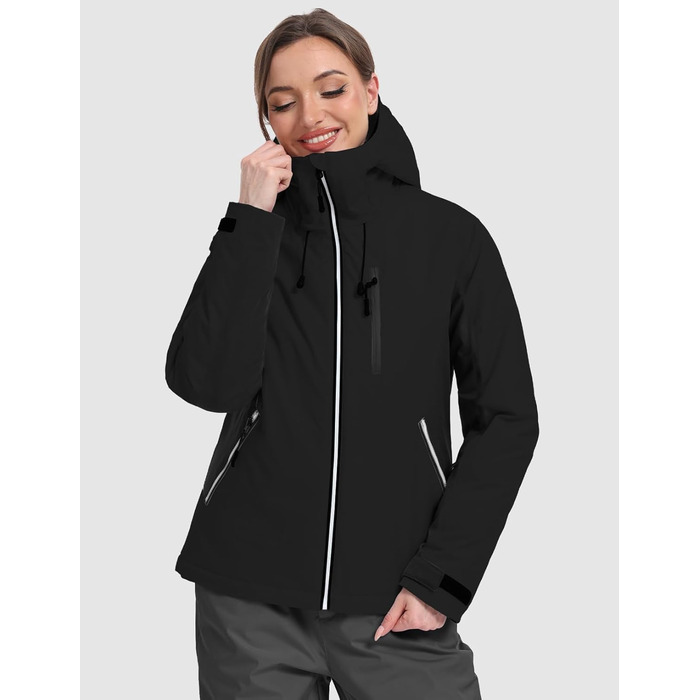 GEYSE Daen: Водонепроникна зимова куртка, сноуборд, снігова куртка, ізольована, з капюшоном, кольори: фіолетовий, помаранчево-фіолетовий (S, чорний)