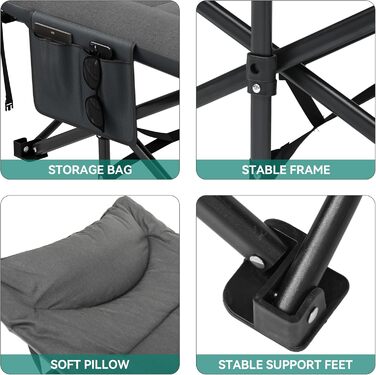 Розкладне ліжко YITAHOME для дорослих: міцне кемпінгове ліжко з вантажопідйомністю 260 кг, сіре