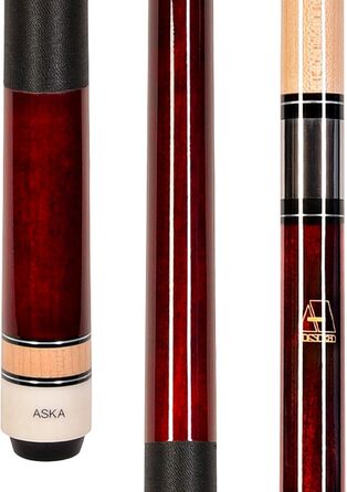 Більярдний кий ASKA L2: канадський клен, 147.3 см, твердий наконечник 13 мм, 2 частини, 18 oz, червоний/відпустка (Getaway Solids)