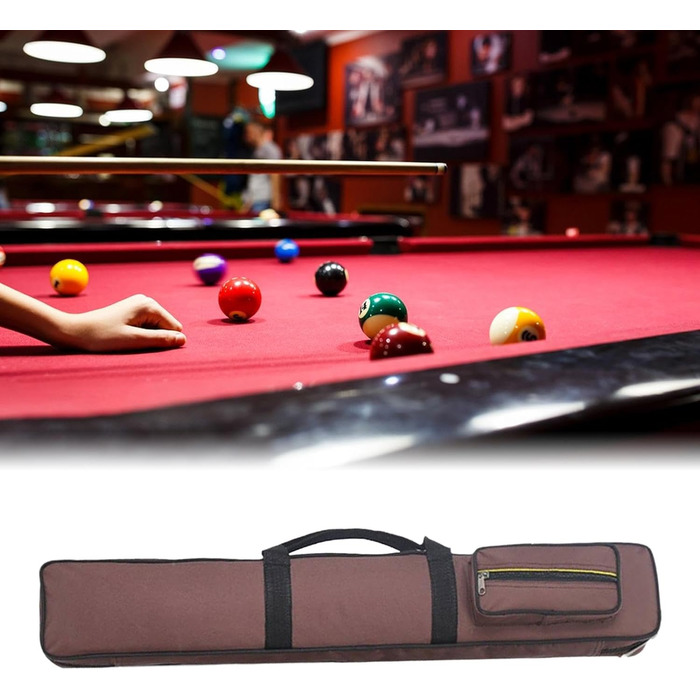 Чохол для кия Billard, захисний, для 1/2 кия, з ручкою, зносостійкий, колір кавовий