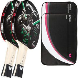 Набір для настільного тенісу Butterfly Timo Boll: 2 ракетки SG11 та 2 чохли Drive Case 2, для хобі