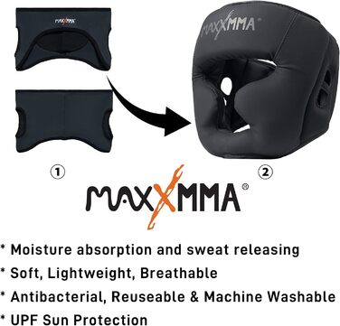Захисний шолом MaxxMMA для боксу, ММА, кікбоксингу, карате та тхеквондо, повне покриття, для тренувань та спарингів