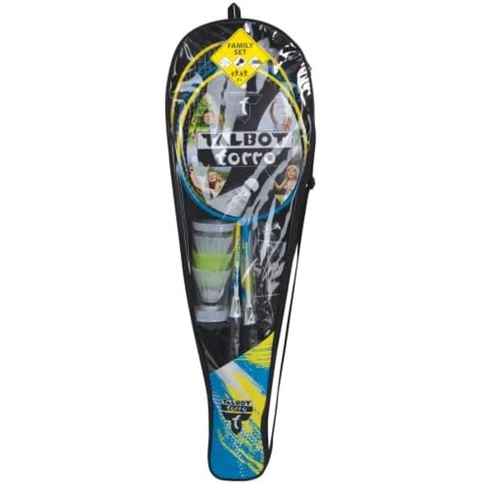 Набір для бадмінтону Talbot-Torro Family: 2 дитячі ракетки, 2 стандартні, 3 волани, сітка, сумка