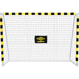 Футбольні ворота Umbro металеві 300x200x90 см для дітей і дорослих, для саду, вулиці та приміщення, чорні/жовті, футбольне тренувальне обладнання