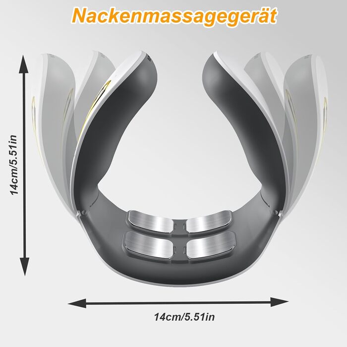 Електричний масажер для шиї 11-в-1 з підігрівом, бездротовий, 6 режимів, 9 рівнів інтенсивності для розслаблення шиї, для дому, офісу, подорожей