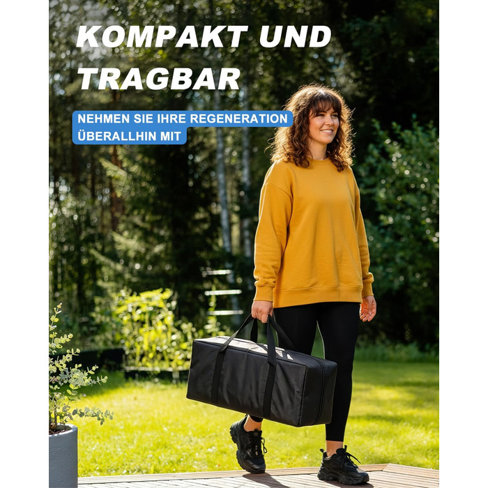 Кріованна для льодяних купань з системою охолодження XL (80 см), комплект з 8 сталевими стійками, термозахистом та сумкою для спорту