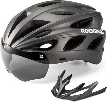 Шолом ROCKBROS для велосипеда: шолом для шосе, MTB, міський, зйомний візор, 58-61 см/58-65 см