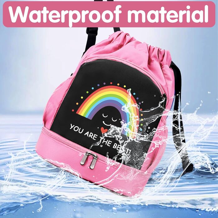 Дитяча спортивна сумка Youyike, водонепроникний рюкзак з відділенням для мокрого одягу, для дівчаток та хлопчиків, зелений, кольорова