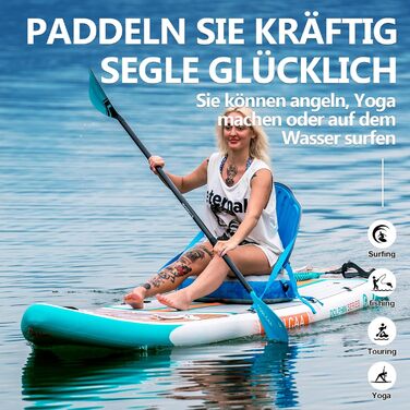 SUP-дошка COOLCAA 354x86x15 см, деревна текстура, комплект аксесуарів, вантажопідйомність 210 кг, для дорослих і підлітків, всі рівні