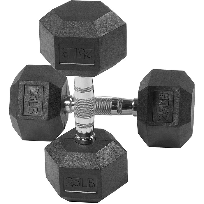Гантелі BalanceFrom шестигранні, гумові, 11,3 кг, пара