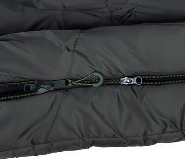 Сплячий мішок Alpinus Ultralight Pro 1000 для дорослих, 215 x 80 см, зелений, двошарова ізоляція, компресійний чохол